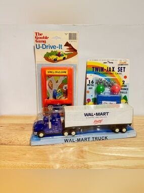 Vtg Lot 3 Kids Toys Walmart Semi Twin Jax Gooble Gang U-Drive It Retro Collector